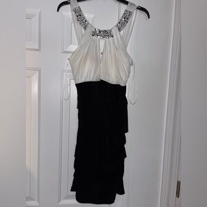 City Studio Black and White Halter Sundress